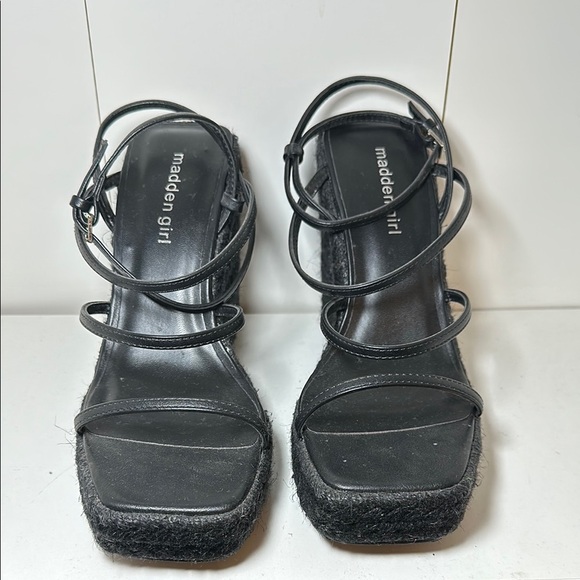 Madden Girl Black Strappy Heels - Picture 1 of 6